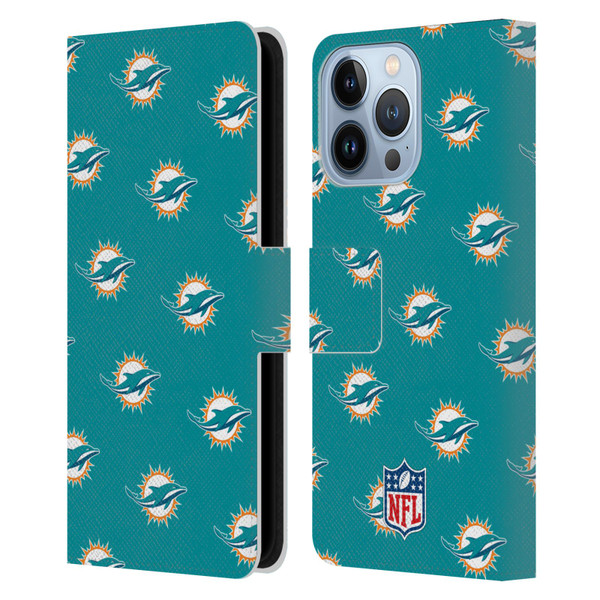 NFL Miami Dolphins Artwork Patterns Leather Book Wallet Case Cover For Apple iPhone 13 Pro