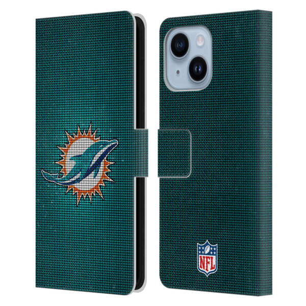 NFL Miami Dolphins Artwork LED Leather Book Wallet Case Cover For Apple iPhone 14 Plus