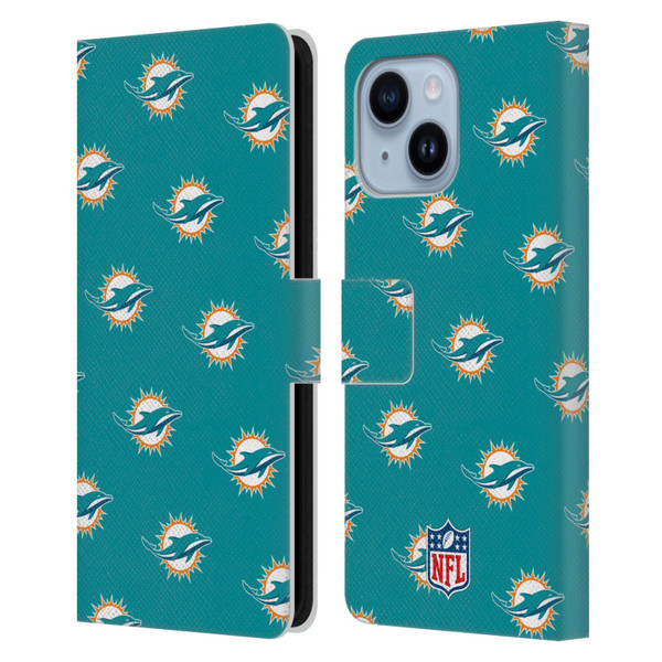NFL Miami Dolphins Artwork Patterns Leather Book Wallet Case Cover For Apple iPhone 14 Plus