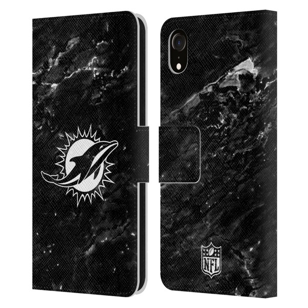 NFL Miami Dolphins Artwork Marble Leather Book Wallet Case Cover For Apple iPhone XR