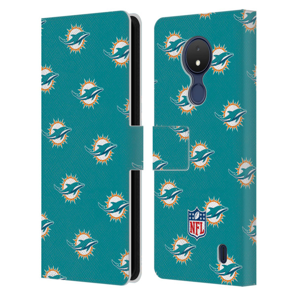 NFL Miami Dolphins Artwork Patterns Leather Book Wallet Case Cover For Nokia C21