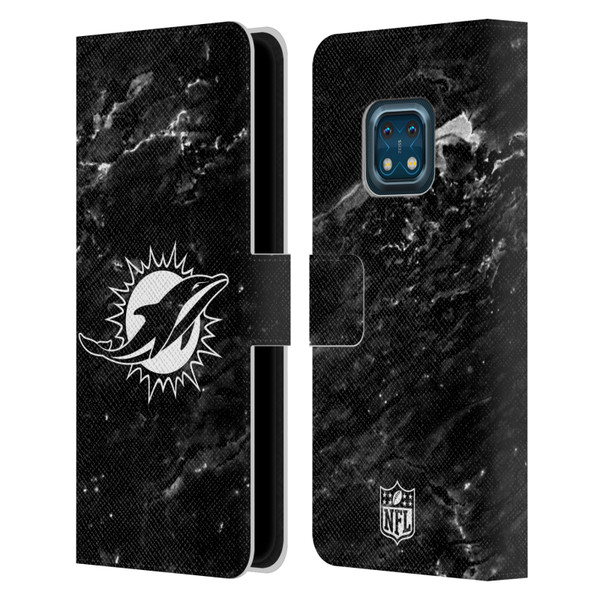 NFL Miami Dolphins Artwork Marble Leather Book Wallet Case Cover For Nokia XR20