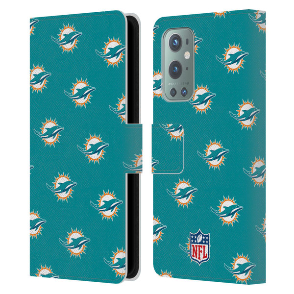 NFL Miami Dolphins Artwork Patterns Leather Book Wallet Case Cover For OnePlus 9