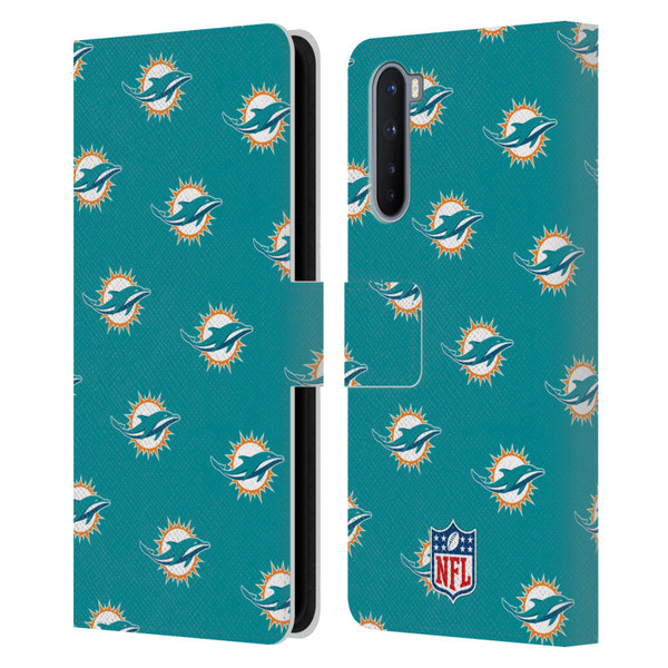 NFL Miami Dolphins Artwork Patterns Leather Book Wallet Case Cover For OnePlus Nord 5G