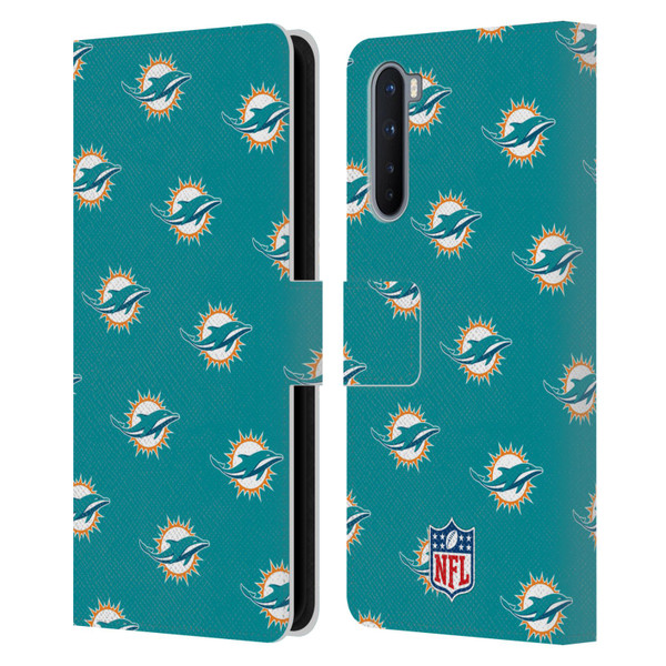 NFL Miami Dolphins Artwork Patterns Leather Book Wallet Case Cover For OnePlus Nord 5G