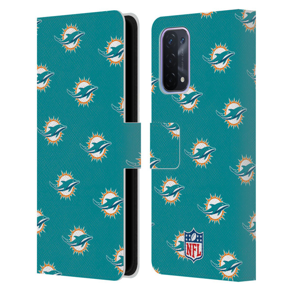 NFL Miami Dolphins Artwork Patterns Leather Book Wallet Case Cover For OPPO A54 5G