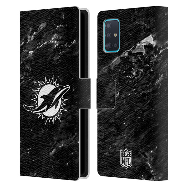 NFL Miami Dolphins Artwork Marble Leather Book Wallet Case Cover For Samsung Galaxy A51 (2019)