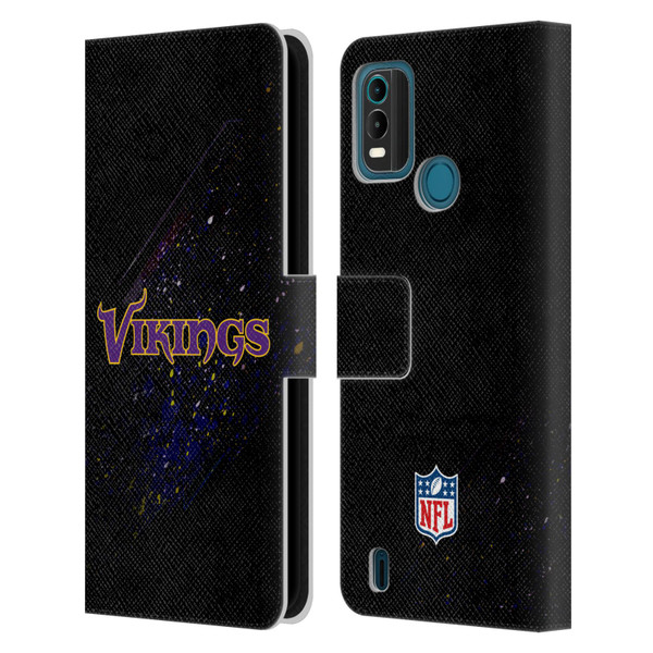 NFL Minnesota Vikings Logo Blur Leather Book Wallet Case Cover For Nokia G11 Plus