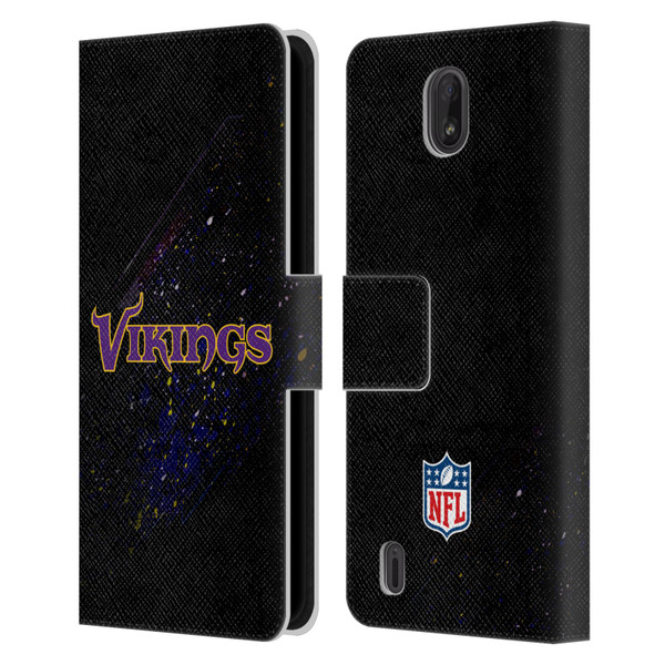 NFL Minnesota Vikings Logo Blur Leather Book Wallet Case Cover For Nokia C01 Plus/C1 2nd Edition