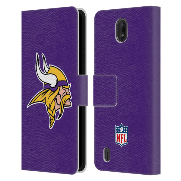 NFL Minnesota Vikings Logo Plain Leather Book Wallet Case Cover For Nokia C01 Plus/C1 2nd Edition