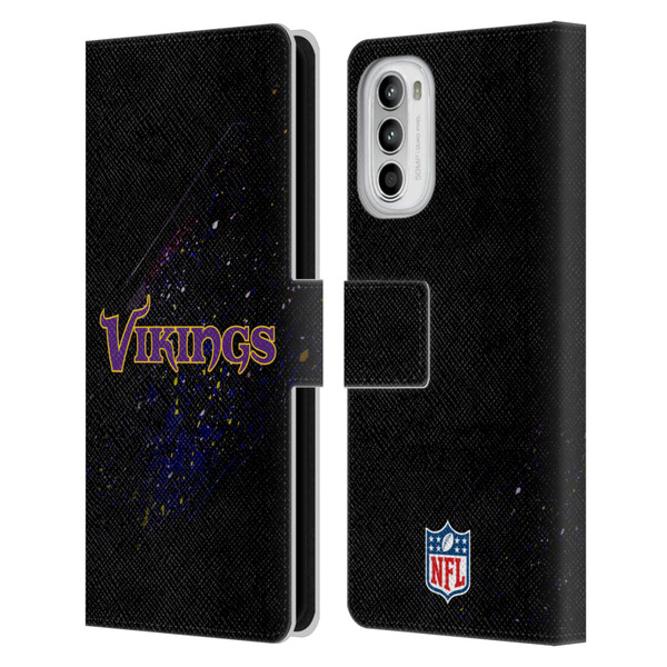 NFL Minnesota Vikings Logo Blur Leather Book Wallet Case Cover For Motorola Moto G52