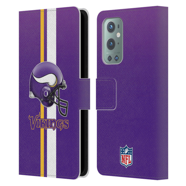 NFL Minnesota Vikings Logo Helmet Leather Book Wallet Case Cover For OnePlus 9