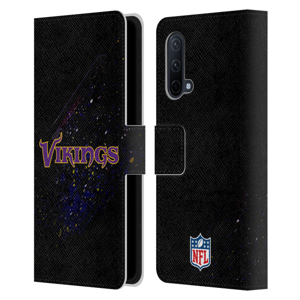 NFL Minnesota Vikings Logo Blur Leather Book Wallet Case Cover For OnePlus Nord CE 5G