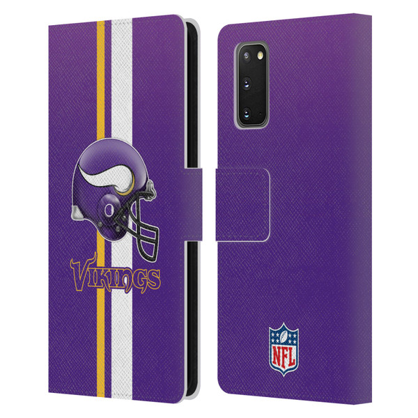 NFL Minnesota Vikings Logo Helmet Leather Book Wallet Case Cover For Samsung Galaxy S20 / S20 5G