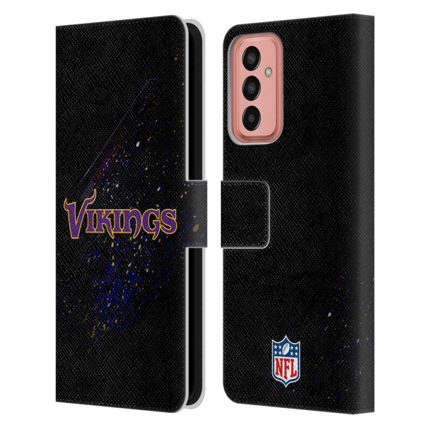 NFL Minnesota Vikings Logo Blur Leather Book Wallet Case Cover For Samsung Galaxy M13 (2022)