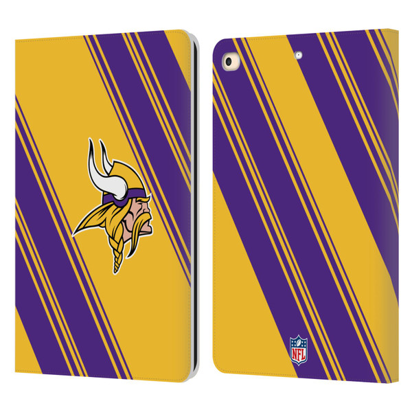 NFL Minnesota Vikings Artwork Stripes Leather Book Wallet Case Cover For Apple iPad 9.7 2017 / iPad 9.7 2018
