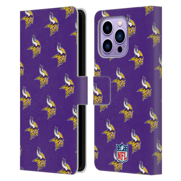 NFL Minnesota Vikings Artwork Patterns Leather Book Wallet Case Cover For Apple iPhone 14 Pro Max
