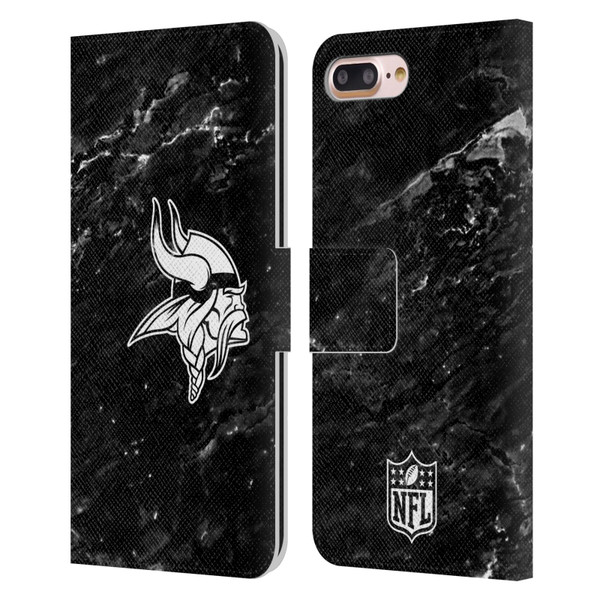 NFL Minnesota Vikings Artwork Marble Leather Book Wallet Case Cover For Apple iPhone 7 Plus / iPhone 8 Plus