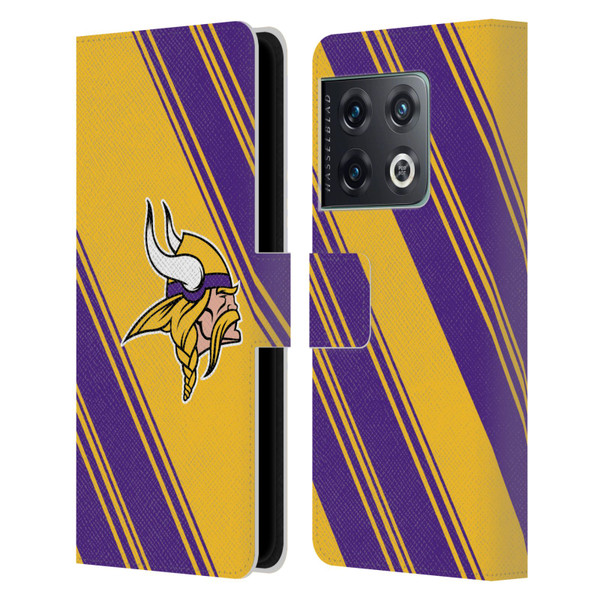 NFL Minnesota Vikings Artwork Stripes Leather Book Wallet Case Cover For OnePlus 10 Pro