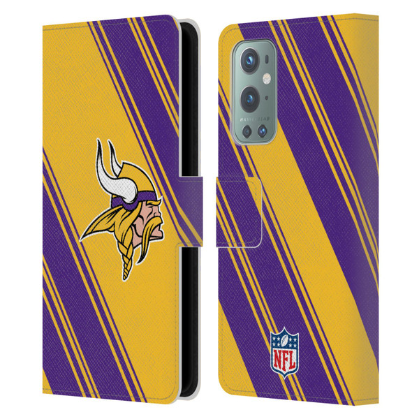 NFL Minnesota Vikings Artwork Stripes Leather Book Wallet Case Cover For OnePlus 9