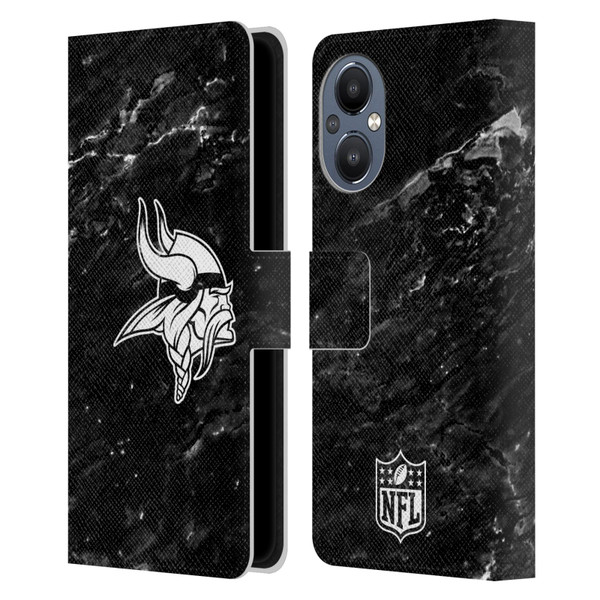 NFL Minnesota Vikings Artwork Marble Leather Book Wallet Case Cover For OnePlus Nord N20 5G