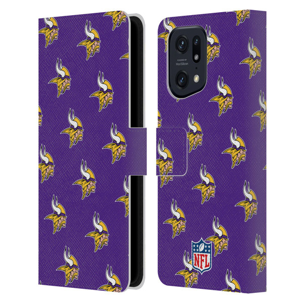 NFL Minnesota Vikings Artwork Patterns Leather Book Wallet Case Cover For OPPO Find X5 Pro