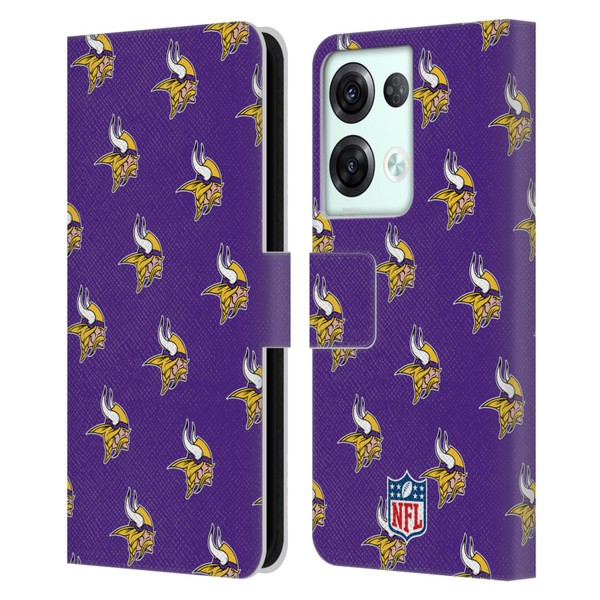 NFL Minnesota Vikings Artwork Patterns Leather Book Wallet Case Cover For OPPO Reno8 Pro