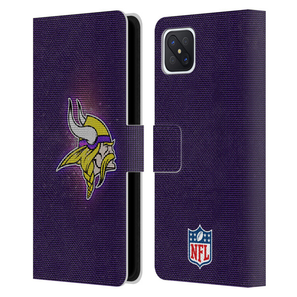 NFL Minnesota Vikings Artwork LED Leather Book Wallet Case Cover For OPPO Reno4 Z 5G