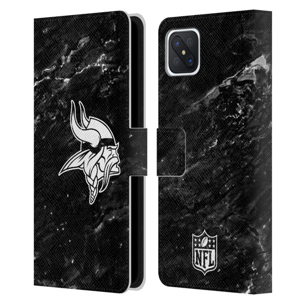 NFL Minnesota Vikings Artwork Marble Leather Book Wallet Case Cover For OPPO Reno4 Z 5G