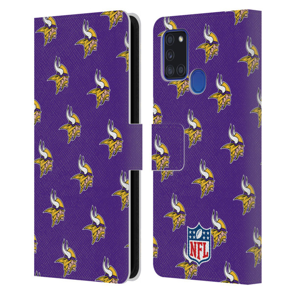 NFL Minnesota Vikings Artwork Patterns Leather Book Wallet Case Cover For Samsung Galaxy A21s (2020)