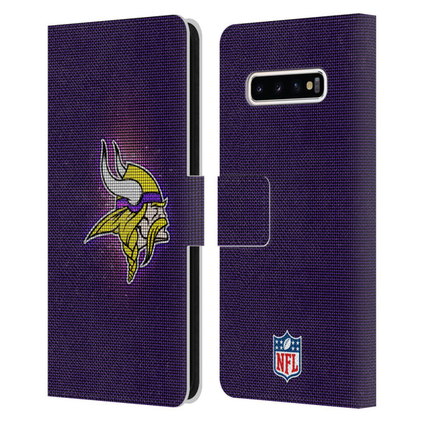 NFL Minnesota Vikings Artwork LED Leather Book Wallet Case Cover For Samsung Galaxy S10+ / S10 Plus