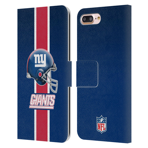NFL New York Giants Logo Helmet Leather Book Wallet Case Cover For Apple iPhone 7 Plus / iPhone 8 Plus