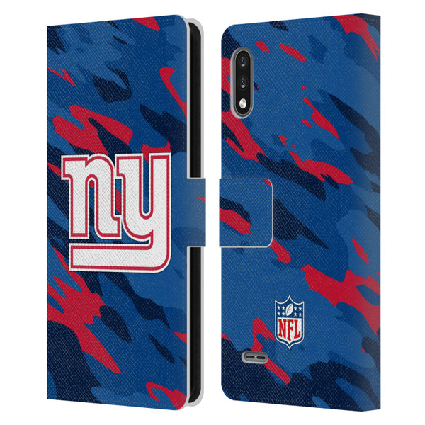 NFL New York Giants Logo Camou Leather Book Wallet Case Cover For LG K22