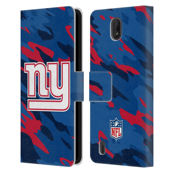 NFL New York Giants Logo Camou Leather Book Wallet Case Cover For Nokia C01 Plus/C1 2nd Edition