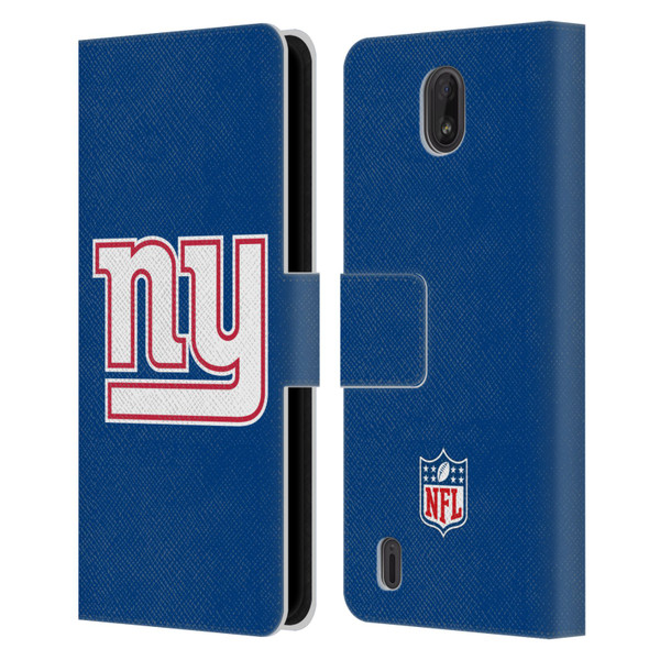 NFL New York Giants Logo Plain Leather Book Wallet Case Cover For Nokia C01 Plus/C1 2nd Edition