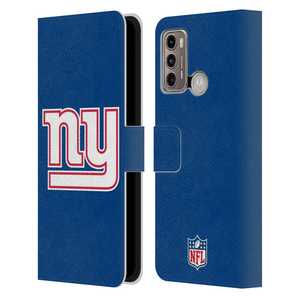 NFL New York Giants Logo Plain Leather Book Wallet Case Cover For Motorola Moto G60 / Moto G40 Fusion