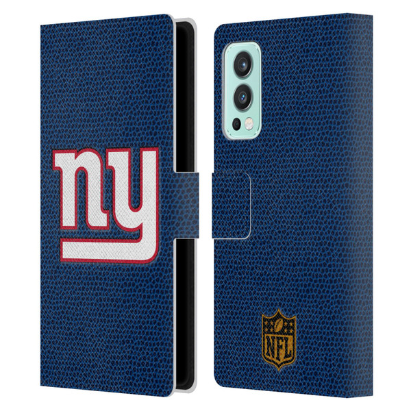 NFL New York Giants Logo Football Leather Book Wallet Case Cover For OnePlus Nord 2 5G