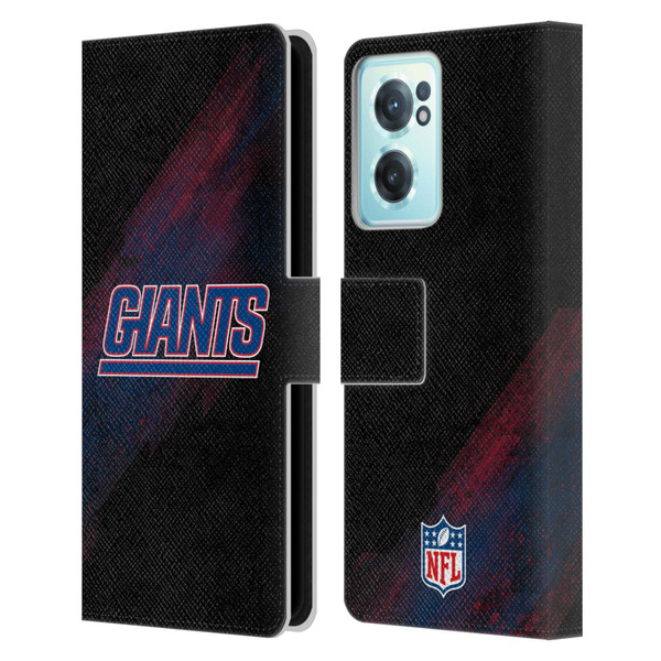 NFL New York Giants Logo Blur Leather Book Wallet Case Cover For OnePlus Nord CE 2 5G