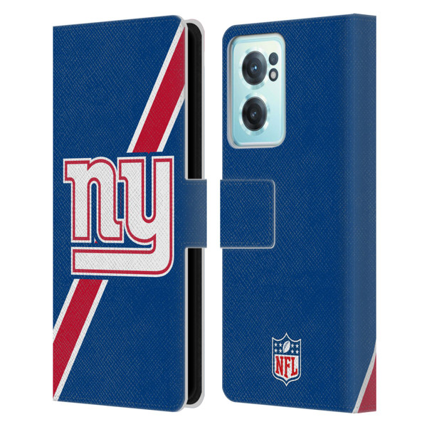 NFL New York Giants Logo Stripes Leather Book Wallet Case Cover For OnePlus Nord CE 2 5G