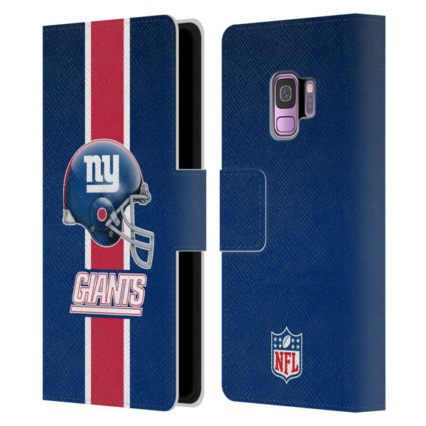 NFL New York Giants Logo Helmet Leather Book Wallet Case Cover For Samsung Galaxy S9