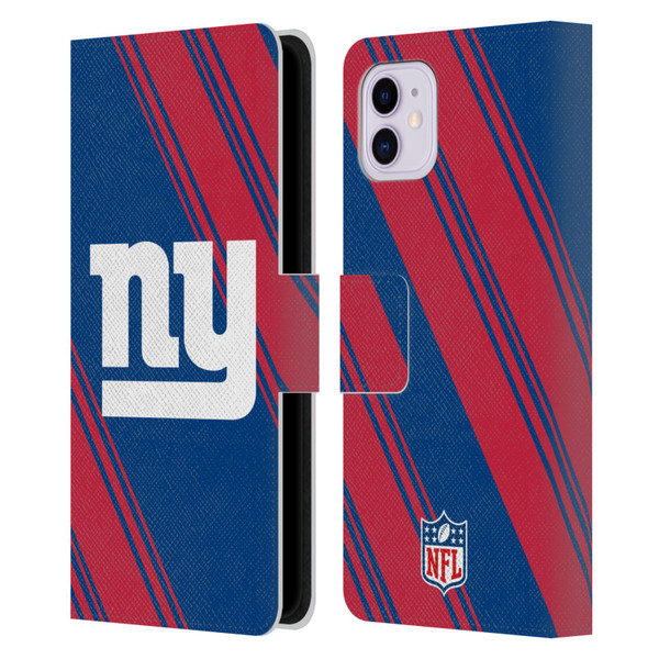NFL New York Giants Artwork Stripes Leather Book Wallet Case Cover For Apple iPhone 11