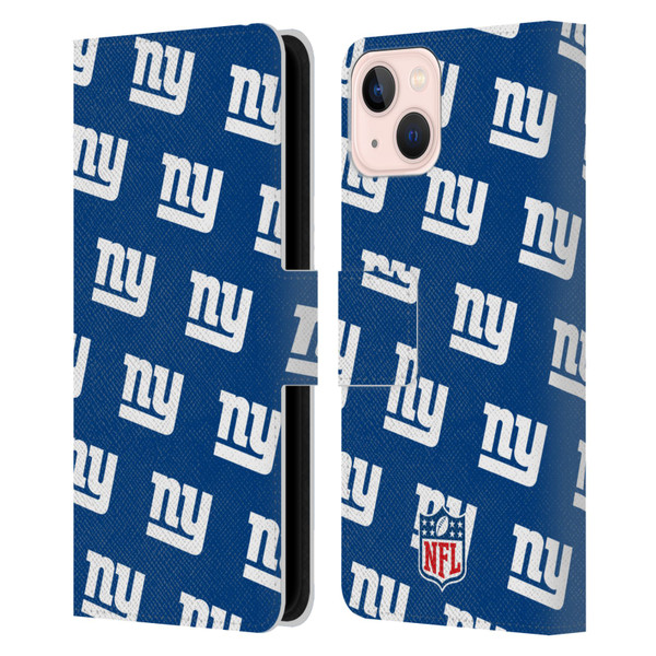 NFL New York Giants Artwork Patterns Leather Book Wallet Case Cover For Apple iPhone 13