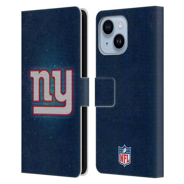 NFL New York Giants Artwork LED Leather Book Wallet Case Cover For Apple iPhone 14 Plus