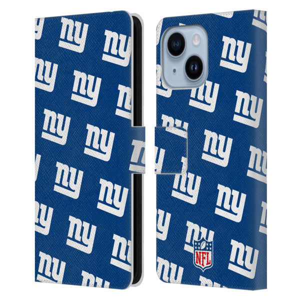 NFL New York Giants Artwork Patterns Leather Book Wallet Case Cover For Apple iPhone 14 Plus