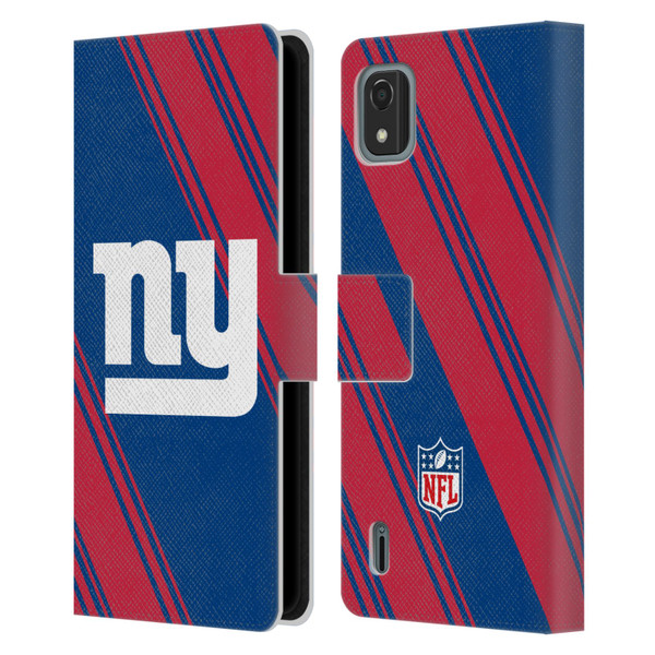 NFL New York Giants Artwork Stripes Leather Book Wallet Case Cover For Nokia C2 2nd Edition
