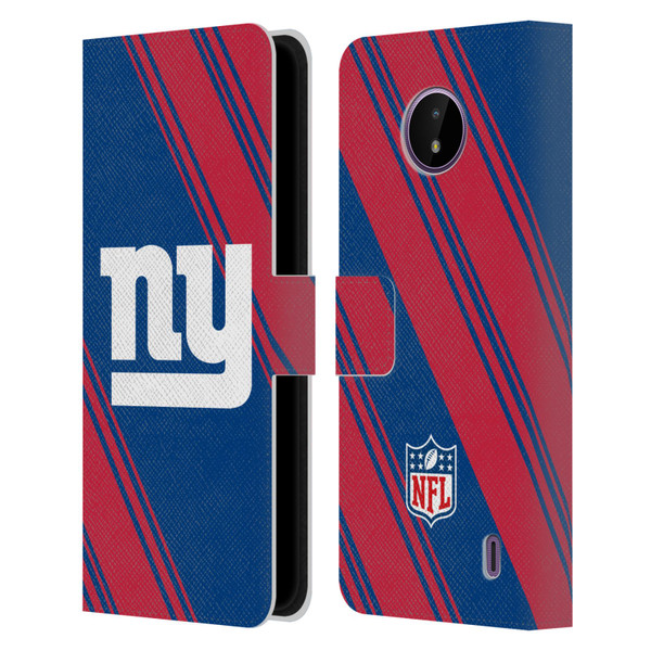 NFL New York Giants Artwork Stripes Leather Book Wallet Case Cover For Nokia C10 / C20
