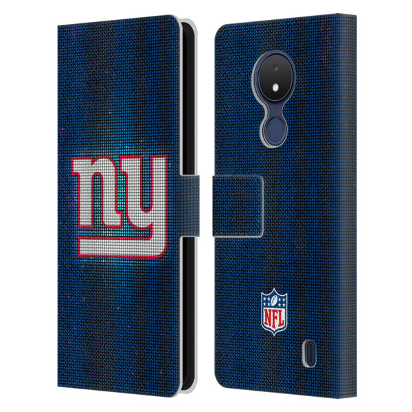 NFL New York Giants Artwork LED Leather Book Wallet Case Cover For Nokia C21
