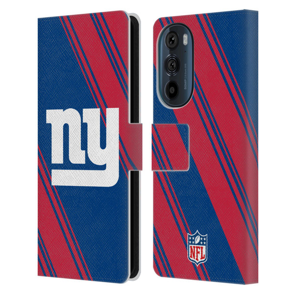 NFL New York Giants Artwork Stripes Leather Book Wallet Case Cover For Motorola Edge 30