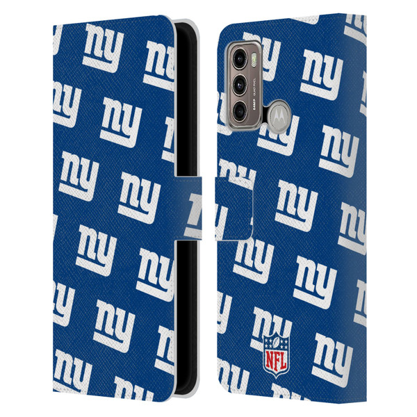 NFL New York Giants Artwork Patterns Leather Book Wallet Case Cover For Motorola Moto G60 / Moto G40 Fusion
