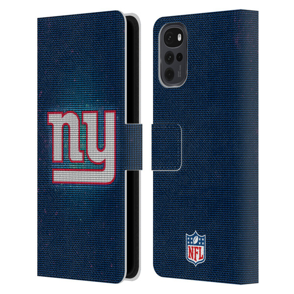 NFL New York Giants Artwork LED Leather Book Wallet Case Cover For Motorola Moto G22